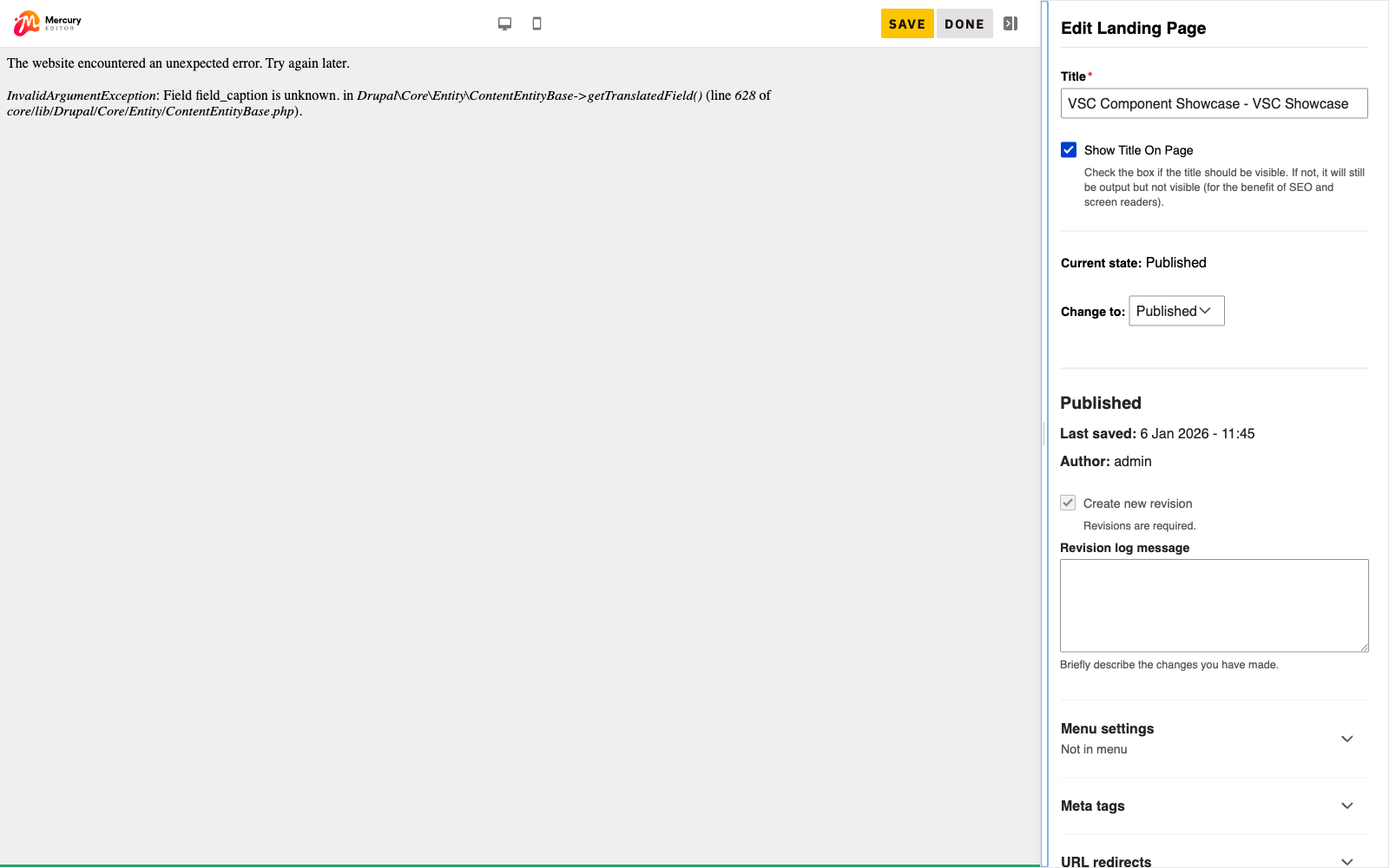 Mercury Editor inline editing